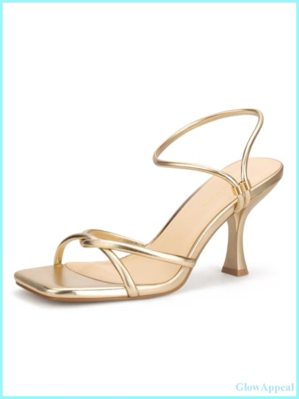 Women Strappy Kitten Heel Square Open Toe Sandals Faux Leather